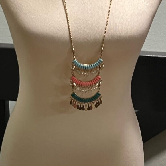 Premier Designs “ Fiesta” Multicolor Pendant Necklace #PDNK2 - Picture 2 of 7